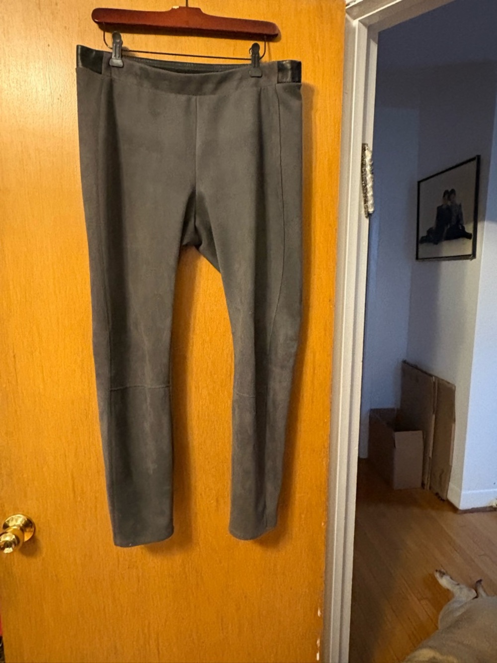 White House Black Market Grey Suede like Leggings - The Legging size 10